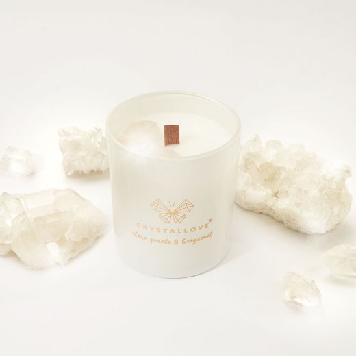 Crystallove Crystalized Scented Candle Clear Quartz & Bergamot