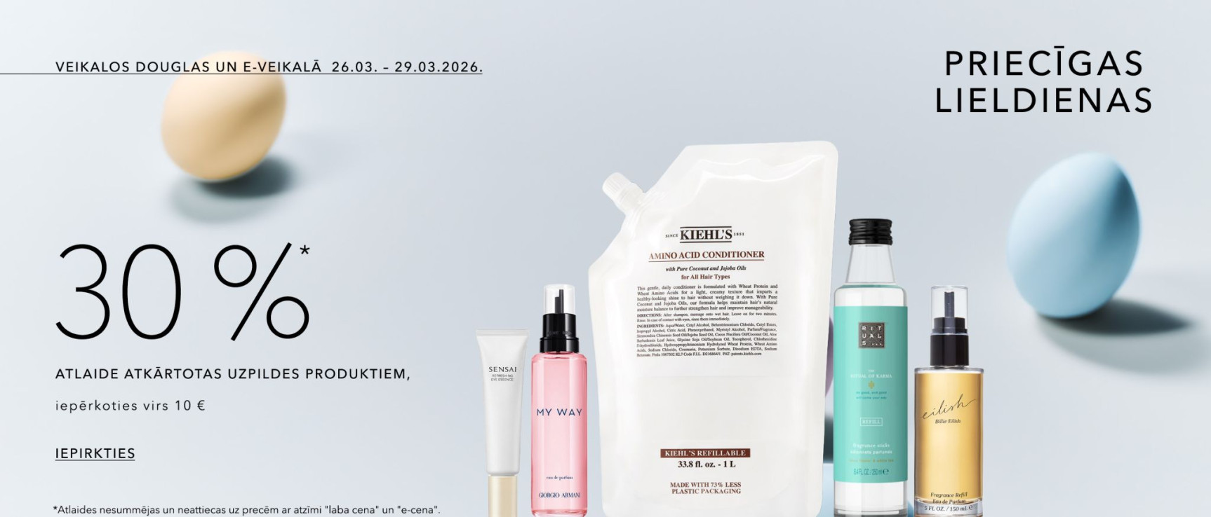 -30%* atkārtotas uzpildes produktiem, Iepērkoties virs 10 €