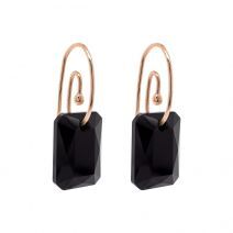 Marmara Sterling Emerald Cut Earrings Jet