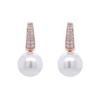 Marmara Sterling Sparkling Pearl Charm Earrings