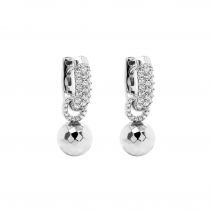 Marmara Sterling Charm Earrings Crystal Ball