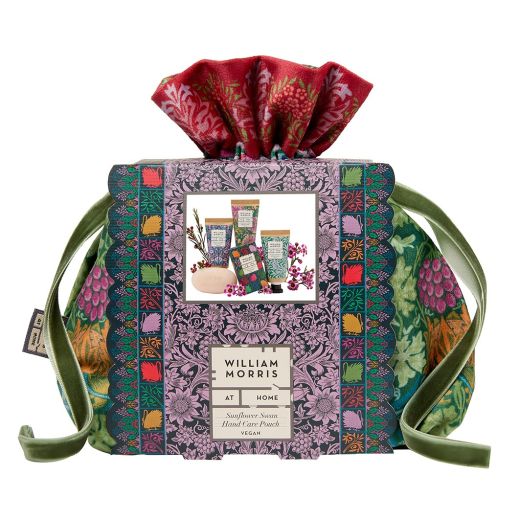 HEATHCOTE & IVORY William Morris At Home Sunflower Swan Velvet Pouch