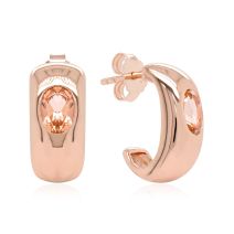 MARMARA STERLING 925 Silver Bold Brilliance Earrings Padparadcha, Rose Gold