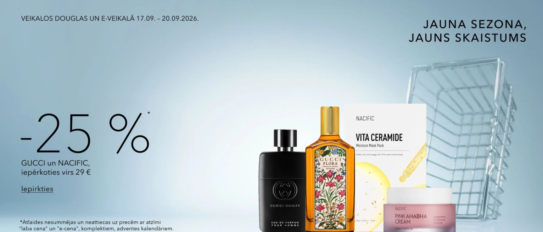 -25%* GUCCI un NACIFIC, iepērkoties virs 29 €