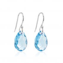 Marmara Sterling Drop earrings Aquamarine Rhodium