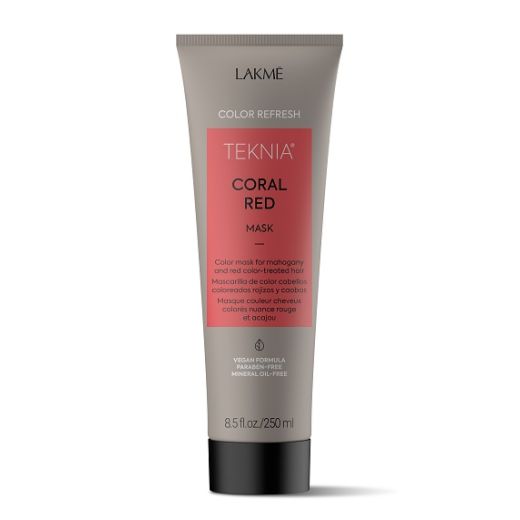 Lakmé Teknia Refresh Coral Red Mask  (Mahagoni un sarkanas krāsas atjaunojoša matu maska)