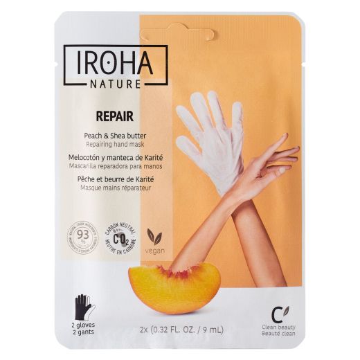 IROHA NATURE Gloves Treatment For Hands And Nails Regenerating And Peach