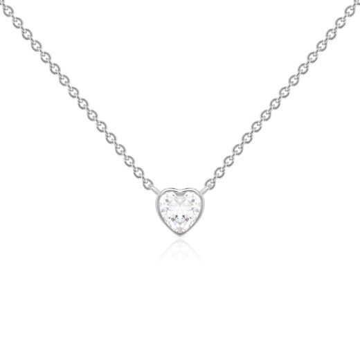 MARMARA STERLING 925 Silver Heart Necklace White