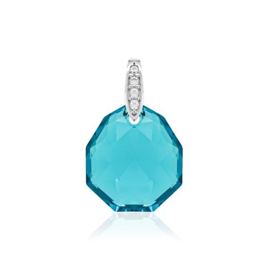 Marmara Sterling Majestic Pendant Rhoduim Plated Blue