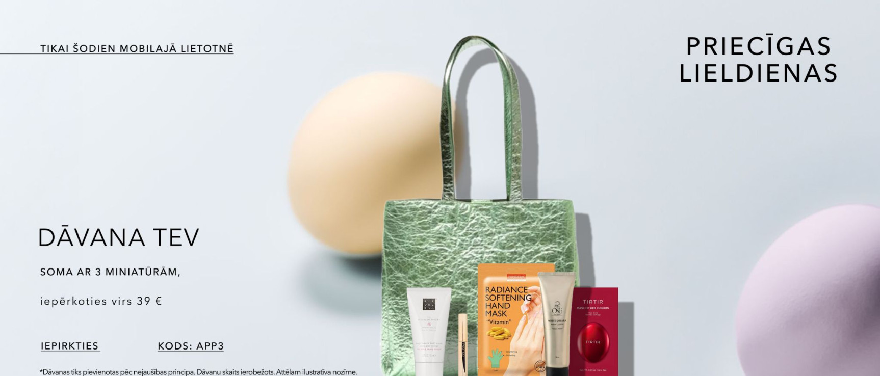 Dāvana - lietotnē - kods APP3