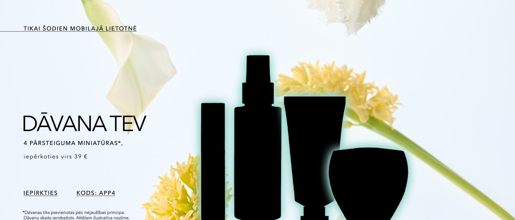 DĀVANA TEV iepērkoties virs 39 € kods:app4