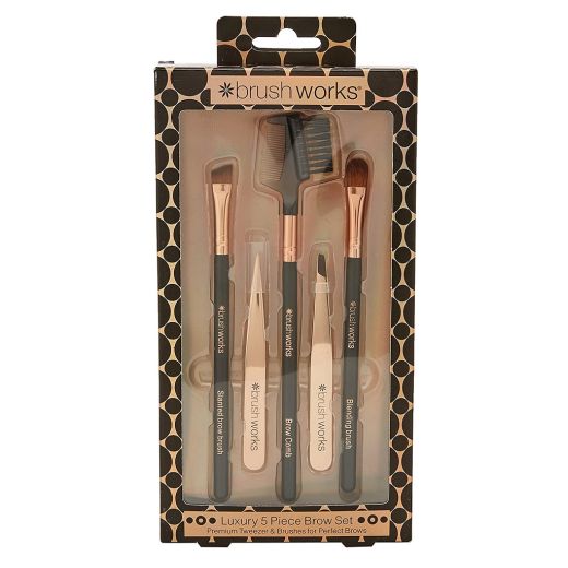 BrushWorks Luxury 5 Piece Brow Set  (Komplekts uzacīm)