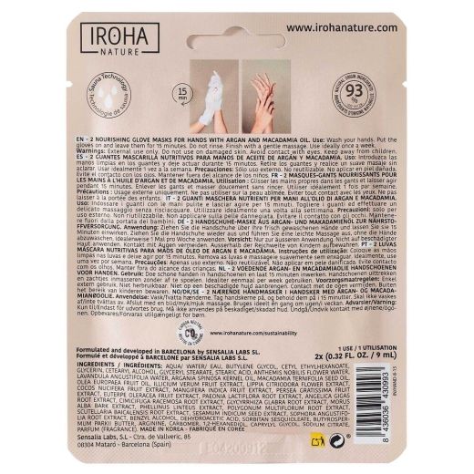 IROHA NATURE Gloves Treatment For Hands And Nails Nourishing And Argan