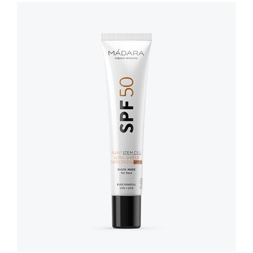 Madara SPF 50 Plant Stem Cell Ultra-Shield Sunscreen  (Dabīgs saules aizsargkrēms ar SPF 50 sejai, k