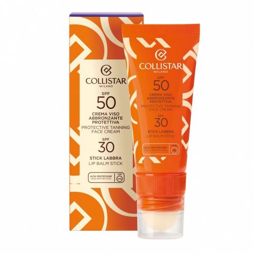 COLLISTAR Protective Tanning Face Cream SPFf50 And Lip Balm Stick SPF30