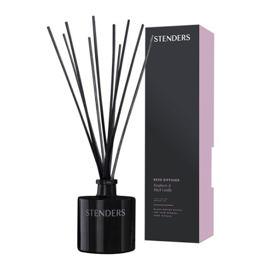 STENDERS Raspberry & Black Vanilla Reed Diffuser  (“Avene un melnā vaniļa” mājas aromāts)