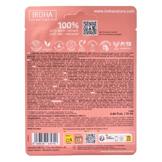 IROHA NATURE Face Mask Glycolic Acid Glow Peeling