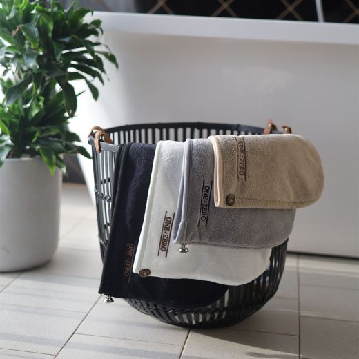ONE:ZERO Hair Towel With Crystal Button 