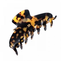 BALMAIN Cellulose Acetate Pince à Cheveux Large Tortoise Shell