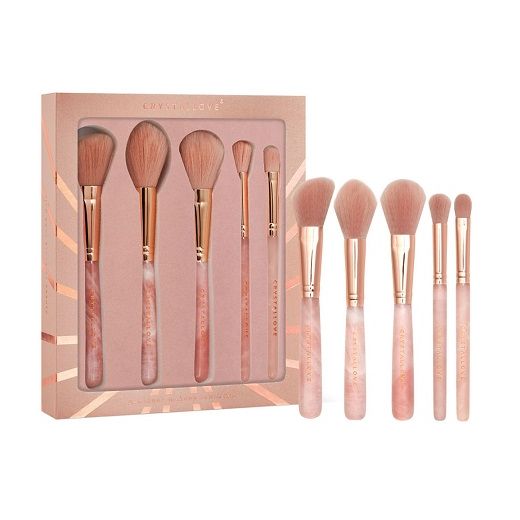 Crystallove Rose Quartz Makeup Brushes Set