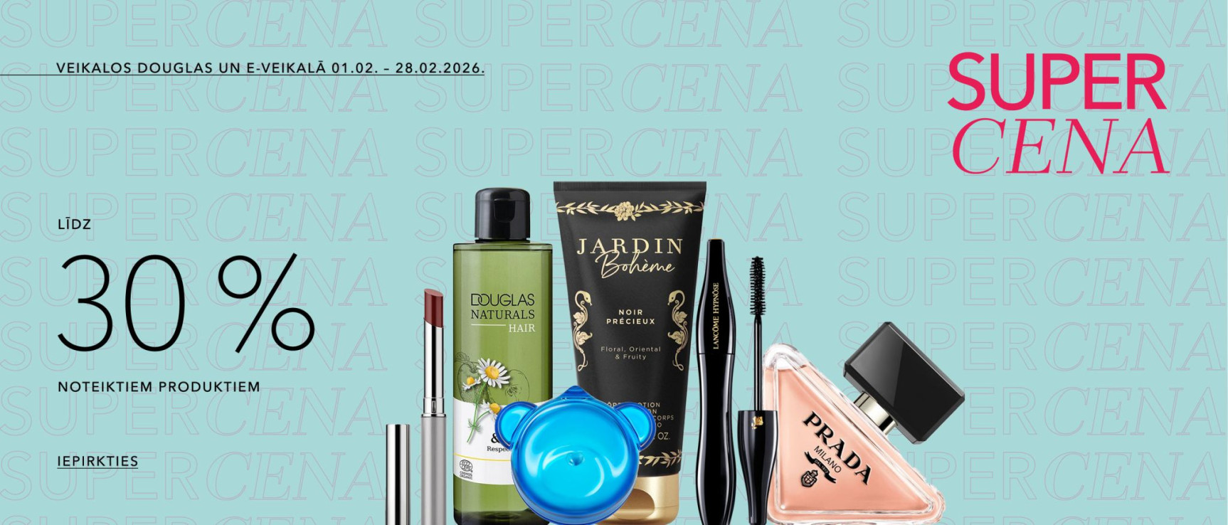 Veikalos Douglas Un E-veikalā visu Janvāri noteiktiem produktiem -30%