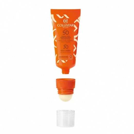 COLLISTAR Protective Tanning Face Cream SPFf50 And Lip Balm Stick SPF30
