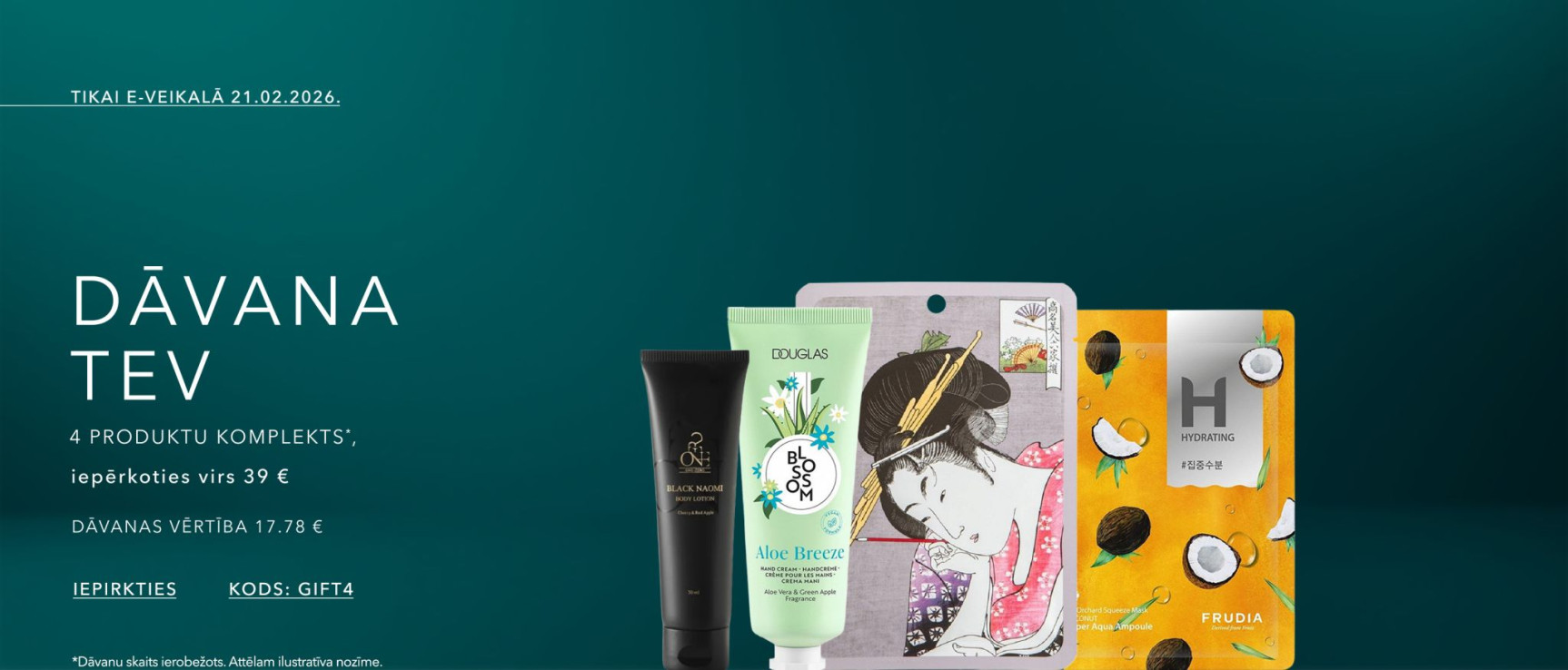 DĀVANA TEV iepērkoties virs 39 €