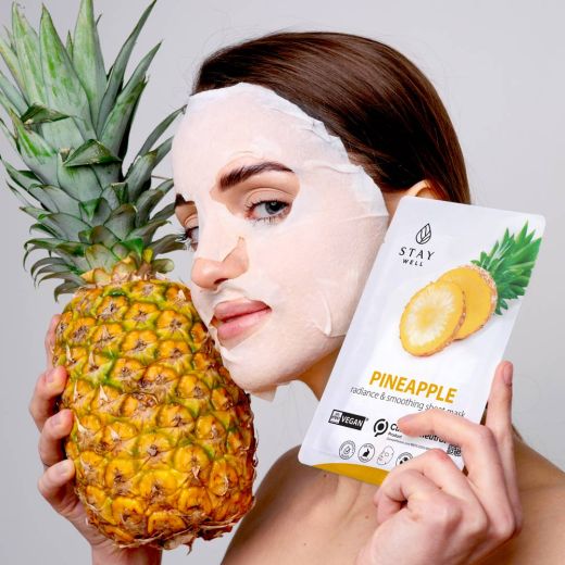 STAY WELL Vegan Sheet Mask - Pineapple