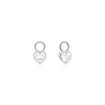 MARMARA STERLING 925 Silver Heart Earring Pendants White