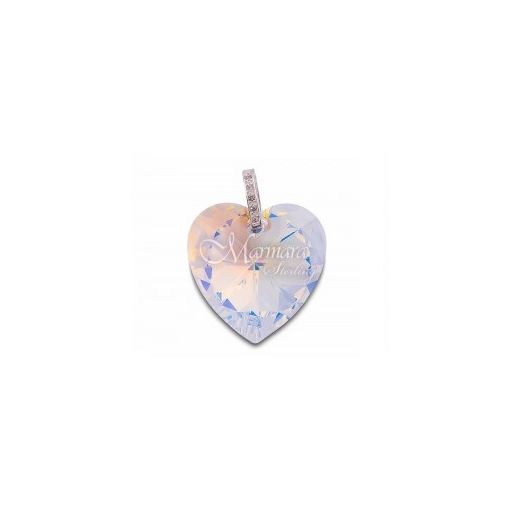 Marmara Sterling Heart Pendant - Crystal AB  (Kulons ar Swarovski Elementiem)