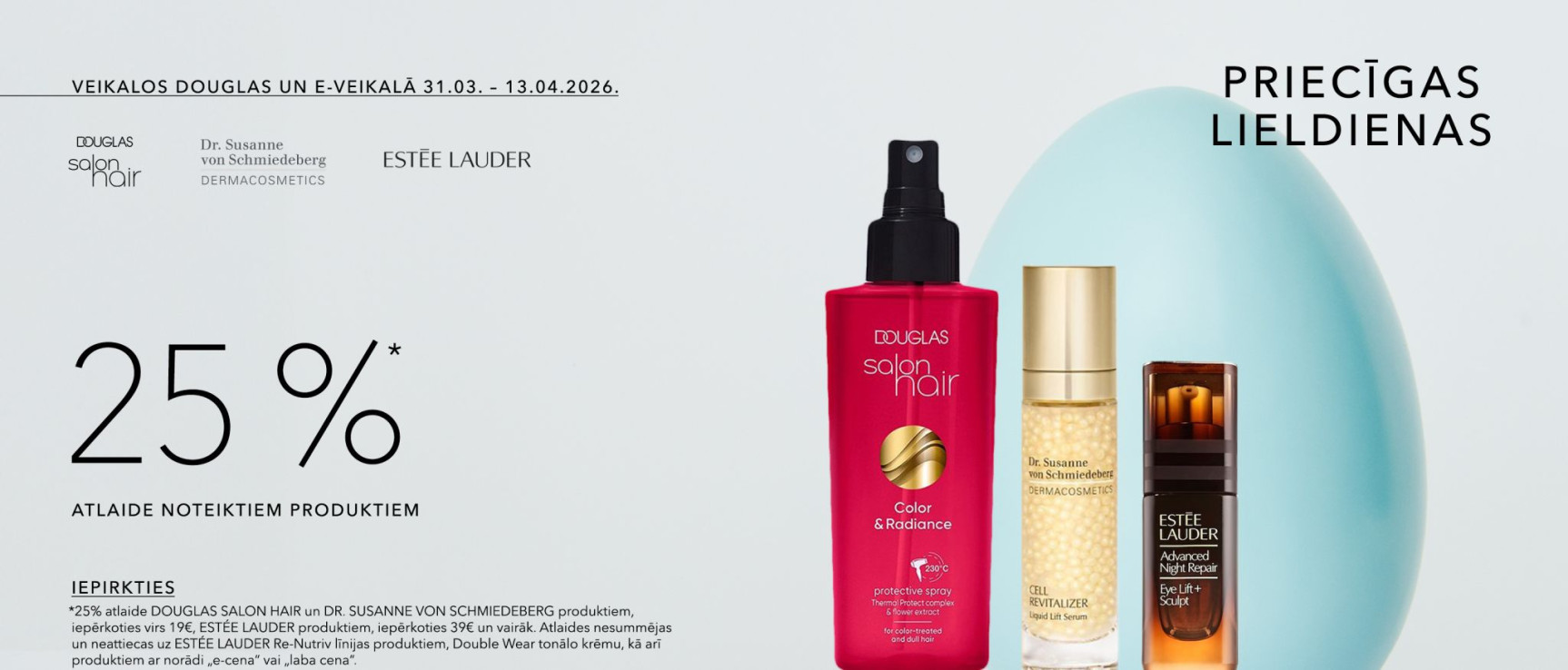 Priecīgas Lieldienas - 25% noteiktiem produktiem