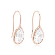 Marmara Sterling 925 Silver Drop Earrings White Rose Gold