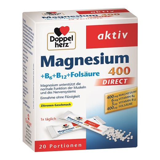 Doppelherz Aktiv Magnijs 400 + B1+B6+B12   (Sirdij, enerģijai un muskuļiem)