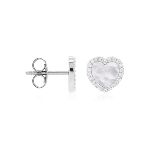 MARMARA STERLING 925 Silver Mop Heart Earrings