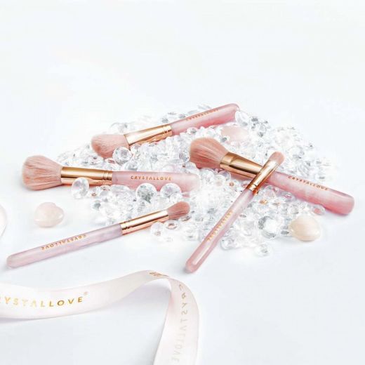 Crystallove Rose Quartz Makeup Brushes Set