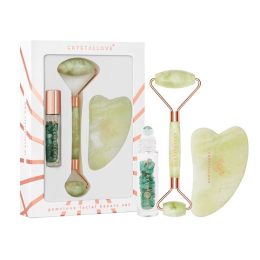 Crystallove Jade Roller and Gua Sha Set