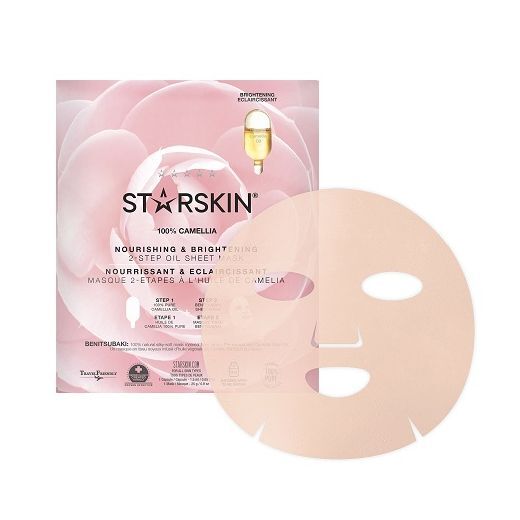 Starskin 100% CAMELLIA Nourishing & Brightening 2-Step Oil Sheet Mask  (Sejas maska)