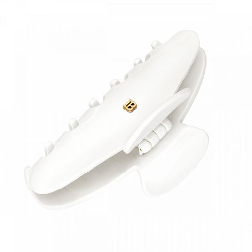 BALMAIN Cellulose Acetate Pince à Cheveux Large White