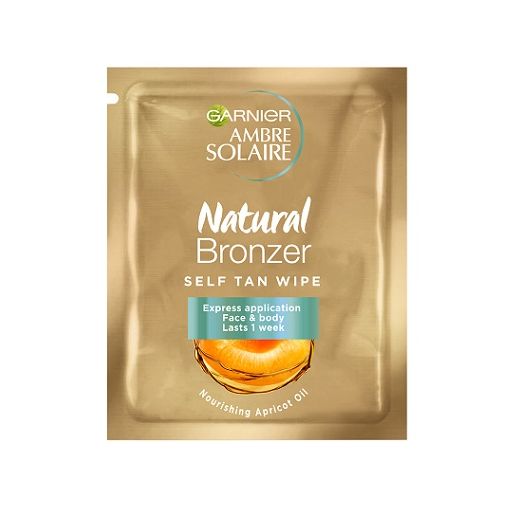 Garnier Ambre Solaire Natural Bronzer Self Tan Face Wipes  (Paštonējošās salvetes sejai)