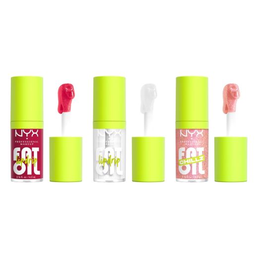 NYX PROFESSIONAL MAKEUP Holiday Fat Oil Trio Lip Gloss Kit 