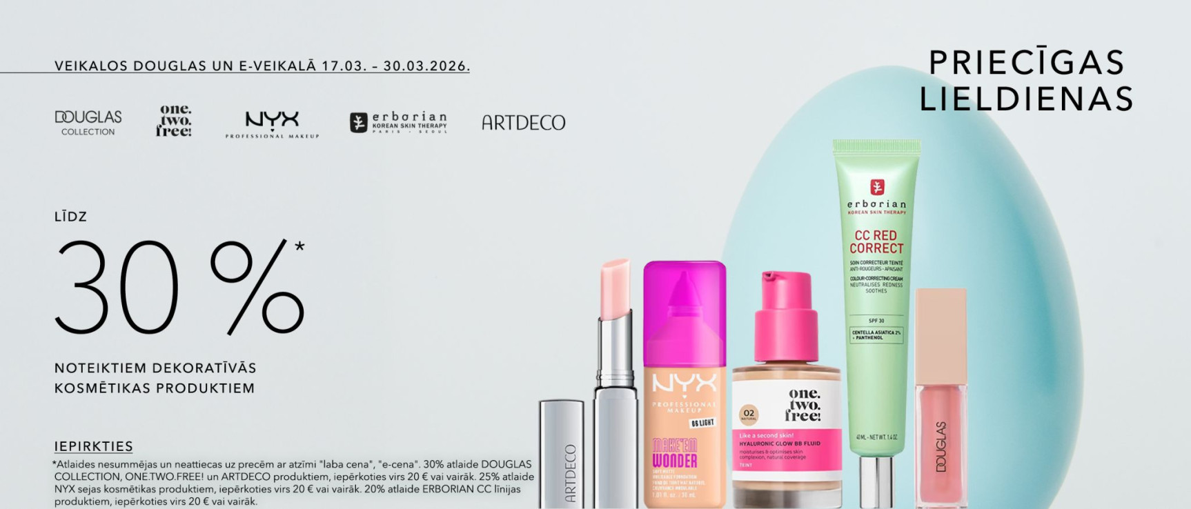 Priecīgas Lieldienas - līdz 30% noteiktiem produktiem