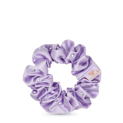 CRYSTALLOVE Crystalized Silk Scrunchie - Lilac