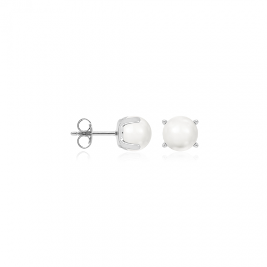 Marmara Sterling Classic Freshwater Pearl Studs 6mm