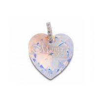 Marmara Sterling Heart Pendant - Crystal AB  (Kulons ar Swarovski Elementiem)