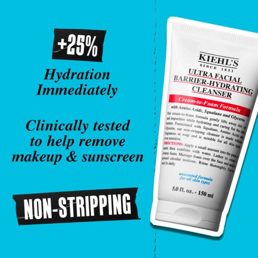 KIEHL'S Ultra Facial Barrier Hydrating Cleanser And Moisturising Face Wash 