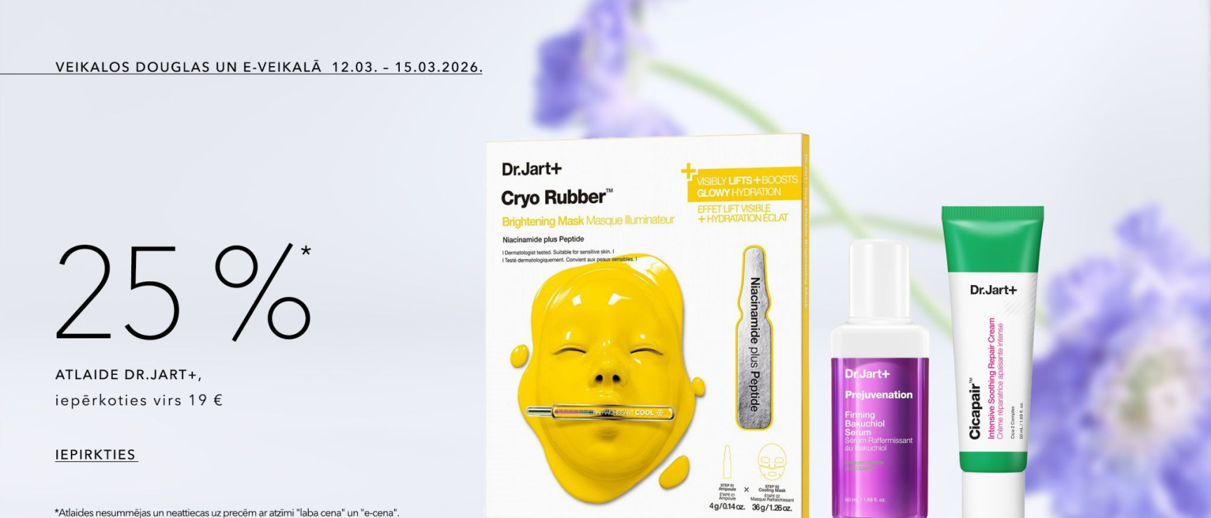 -25%* Dr.jart Produktiem, Iepērkoties Virs 19 €