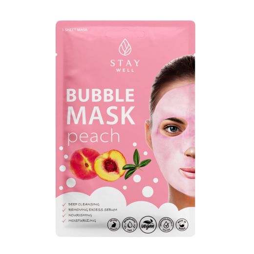 STAY WELL Deep Cleansing Bubble Mask – Peach