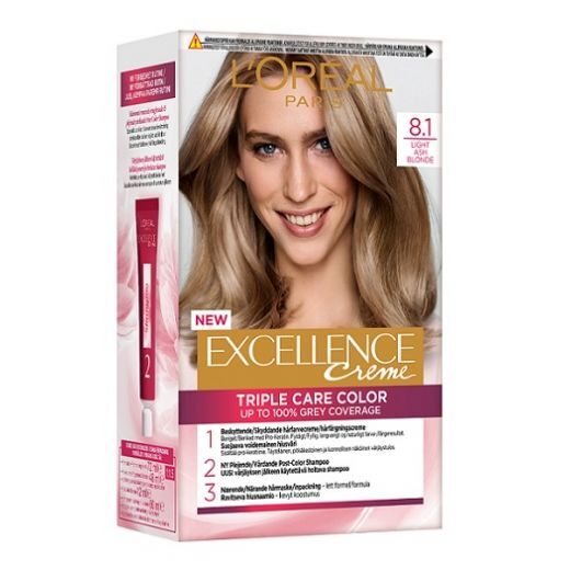 L'Oreal Paris Excellence Hair Color 8.1 Light Ash Blond  (Matu krāsa)
