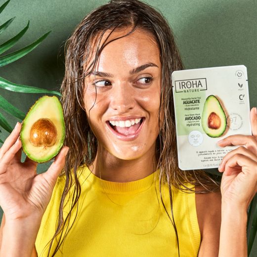 IROHA NATURE Hydrating Face Sheet Mask Avocado And Hyaluronic Acid