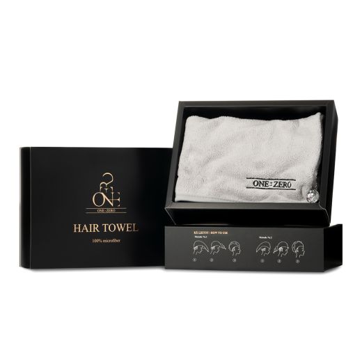ONE:ZERO Hair Towel With Crystal Button 